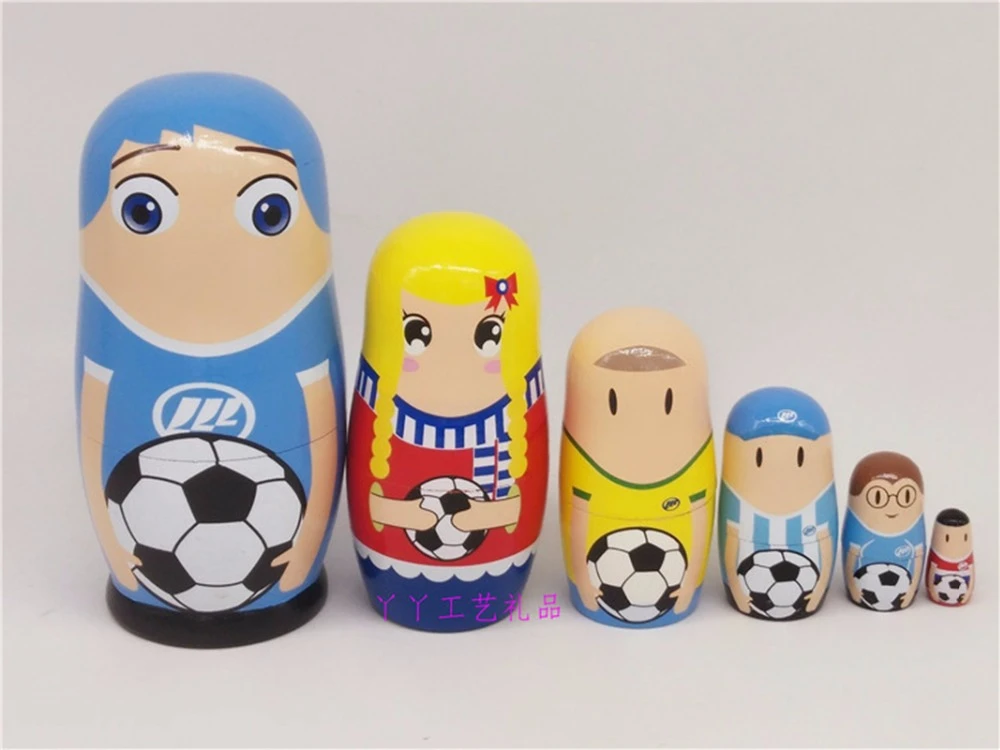 漫画サッカープレーヤー代表チームキット人形写真 6 層ロシアマトリョーシカ人形 Dolls Aliexpress