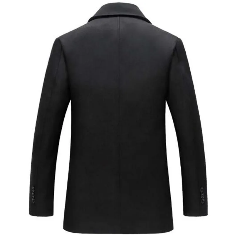 Мужские шерстяные пальто, куртки, двубортное мужское манто, Мужское пальто, модное зимнее теплое пальто с длинным рукавом, двубортное пальто