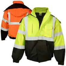 Cheap High Visibility Waterproof Bomber Jacket With Rip Stop Safety Workwear Clothing Autumn /Winter Zipper Reflective Working Clothes Cheap High Visibility Waterproof Bomber Jacket With Rip Stop Safety Workwear Clothing Autumn /Winter Zipper Reflective Working Clothes