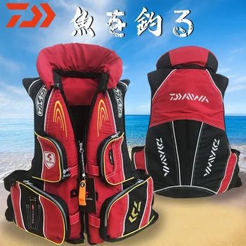 DAIWA, спасательный жилет для рыбалки, отражающий светильник, спасательный жилет DAWA, Высокая плавучесть, 120 кг, жилет на открытом воздухе, много...