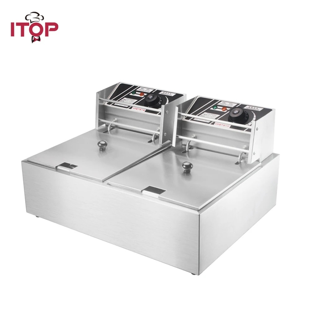 2 Tanks 16L Electric Deep Fryer Chicken Potato Chip Oil Fried Stainless Steel Frying Machine Commercial Or Household Fryer 2 Tanks 16L Electric Deep Fryer Chicken Potato Chip Oil Fried Stainless Steel Frying Machine Commercial Or Household Fryer