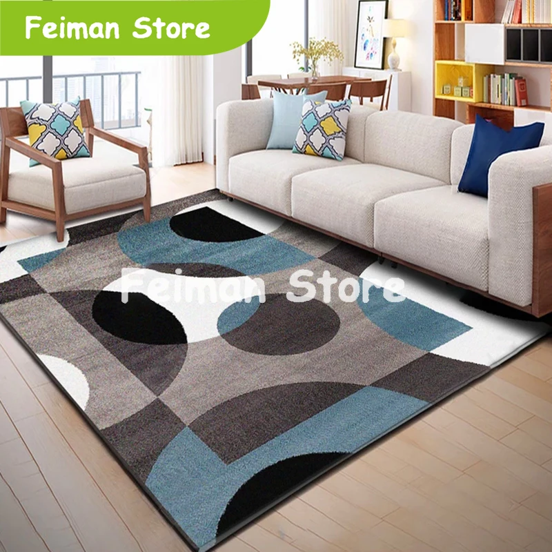 Nordic Geometric Carpets Living Room Bedroom Study Bedside Carpet Rectangle Modern Decor Rug Household Sofa Yoga 3D Blanket Mat