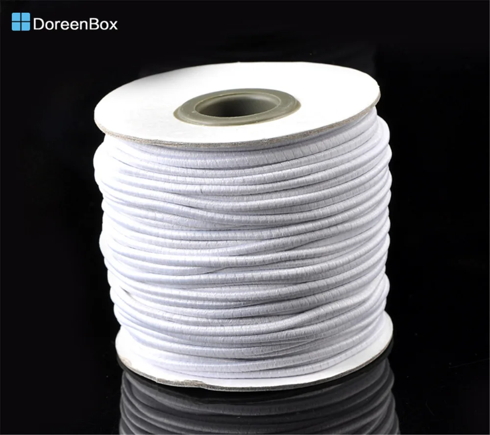 Doreen Box симпатичный 1 рулон (около 40 м) Белый эластичный латексный шнур с хлопковой