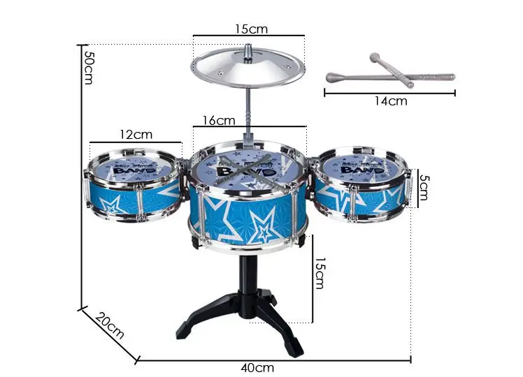 Синий и красный джазовый барабан для раннего обучения детей игрушечные музыкальные инструменты отличный подарок качественная упаковка