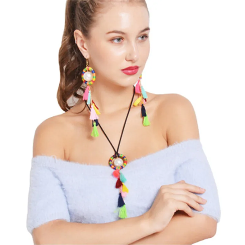 e shine jewelry sets for women earrings and necklace bohemia trendy