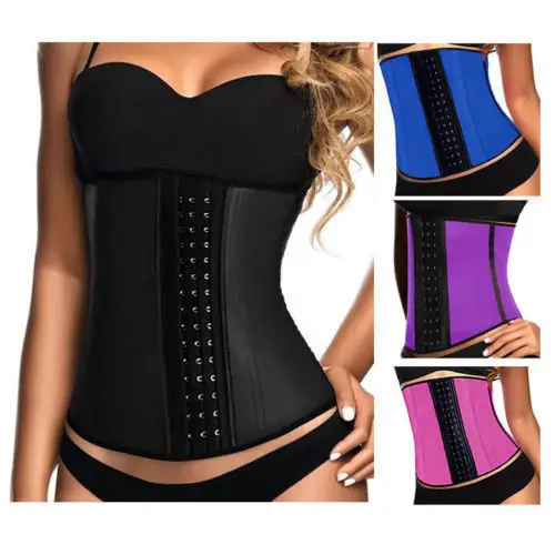 

Plus Size xs-8xl Waist Corset Slimming Underwear Latex Waist Cincher Black Corset Corrective Underwear Steel Corset