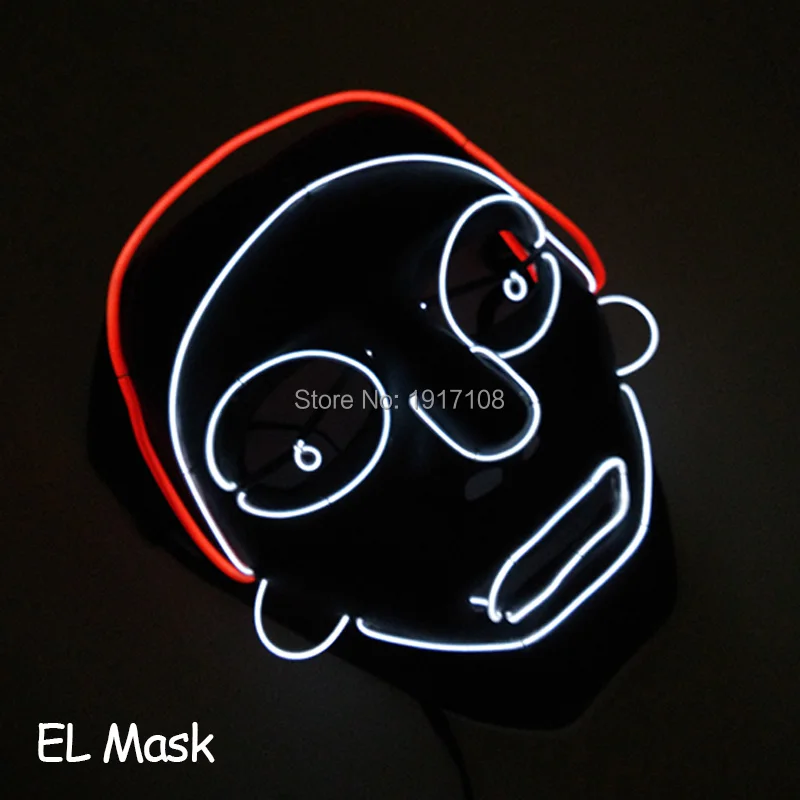 Новые Вечерние Маски для косплея, светящаяся маска гримаса EL, светодиодный светильник, Мигающий Скелет, вечерние украшения на Хэллоуин