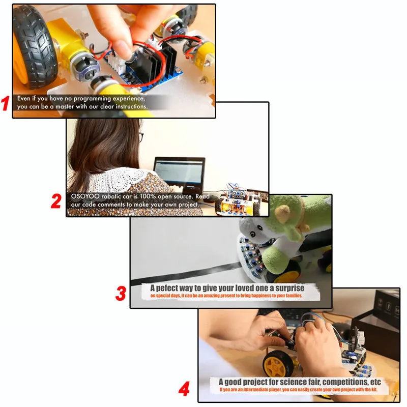 DIY Mini Smart Robot Car Learning Starter Kit for Arduino Robot Education Programmable Robot +manual+PDF (10)
