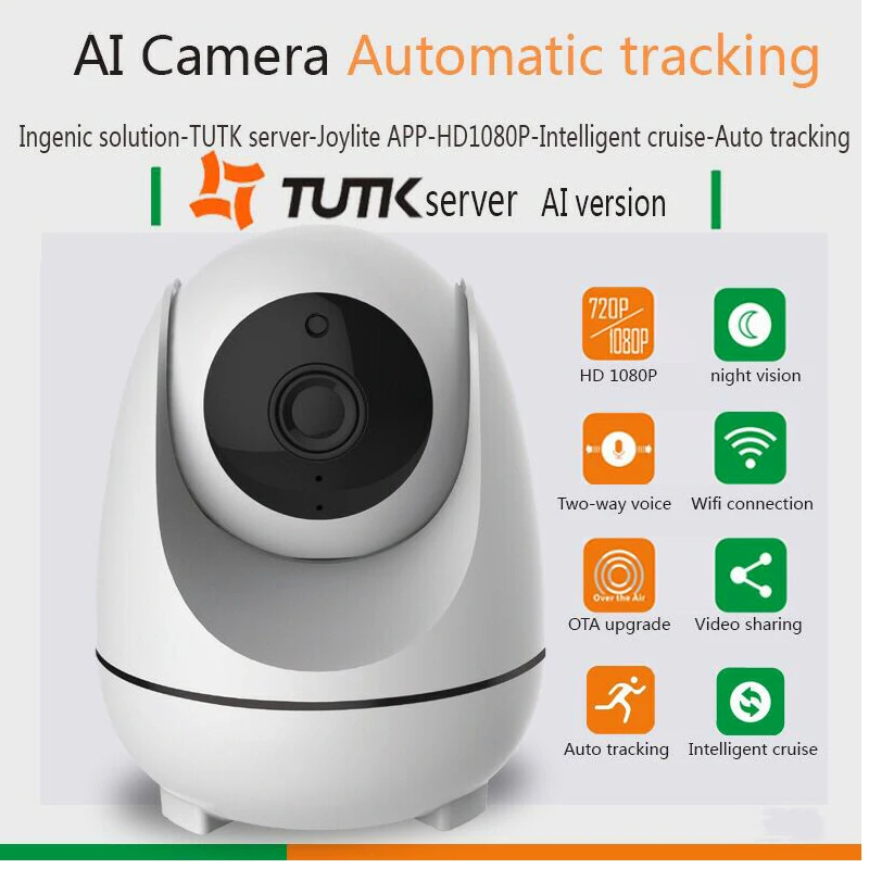 

1080P Mini Wifi PTZ IP Panoramic Camera with 360 Degree Monitoring ,Auto Tracking Camera Mode for Moving Objects Alert Push