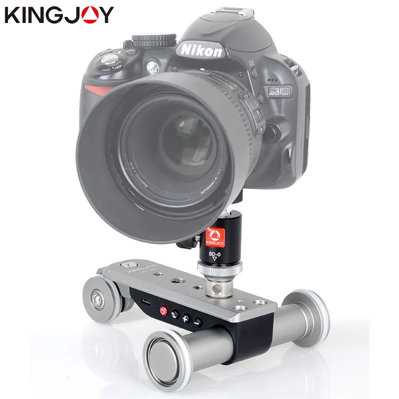 KINGJOY cabeza PPL-06S lapso de tiempo Mini motorizado eléctrico pista Slider Motor Dolly coche del camión para videocámara Cámara Dolly para cámara - 2