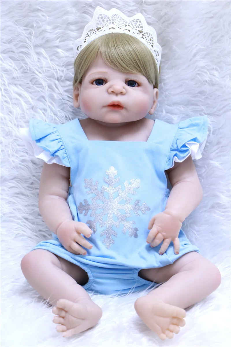 55 см полный Средства ухода за кожей силикона Reborn Baby Doll Игрушечные лошадки реалистичные детские-Reborn принцессы куклы детского дня рождения