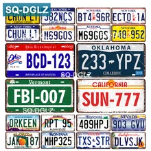 [SQ-DGLZ] номерной знак с надписью ФБР(FBI) доска Металл Винтаж Предупреждение номерной знак автомобиля металлический знак бар Декор металл борден