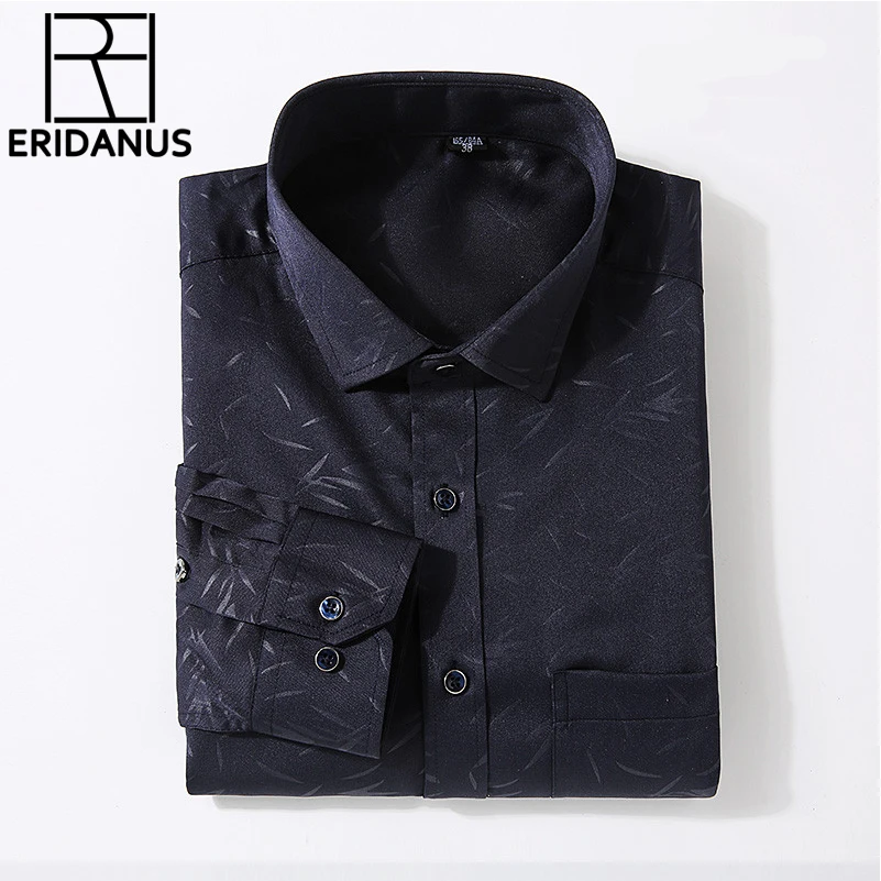 

Autumn Men Casual Shirt 2017 Solid Color Business Long Sleeve Man Slim Fit Comfort Cotton Non-Iron Breathable Dress Shirts M597