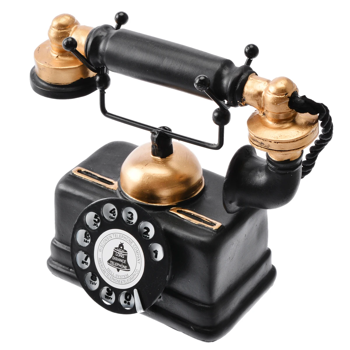 New Vintage Rotary Telephone Statue Antique Shabby Old Phone Figurine Resin Vintage Material Home Decor