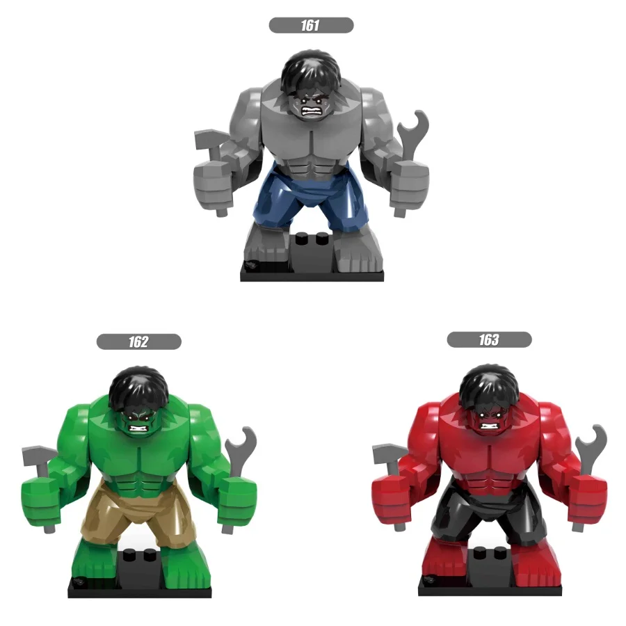 

Single Sale Marvel Avengers 3 Super Heros Building Blocks Big Size Hulk Red Hulk Compatible LegoINGly Ninja figures toys