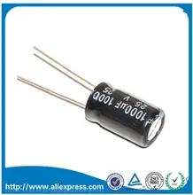 10 Uds condensador electrolítico de aluminio 1000 uf 25 v tamaño de 10*17mm 25 V / 1000 UF condensador electrolítico 1000 UF 25 V