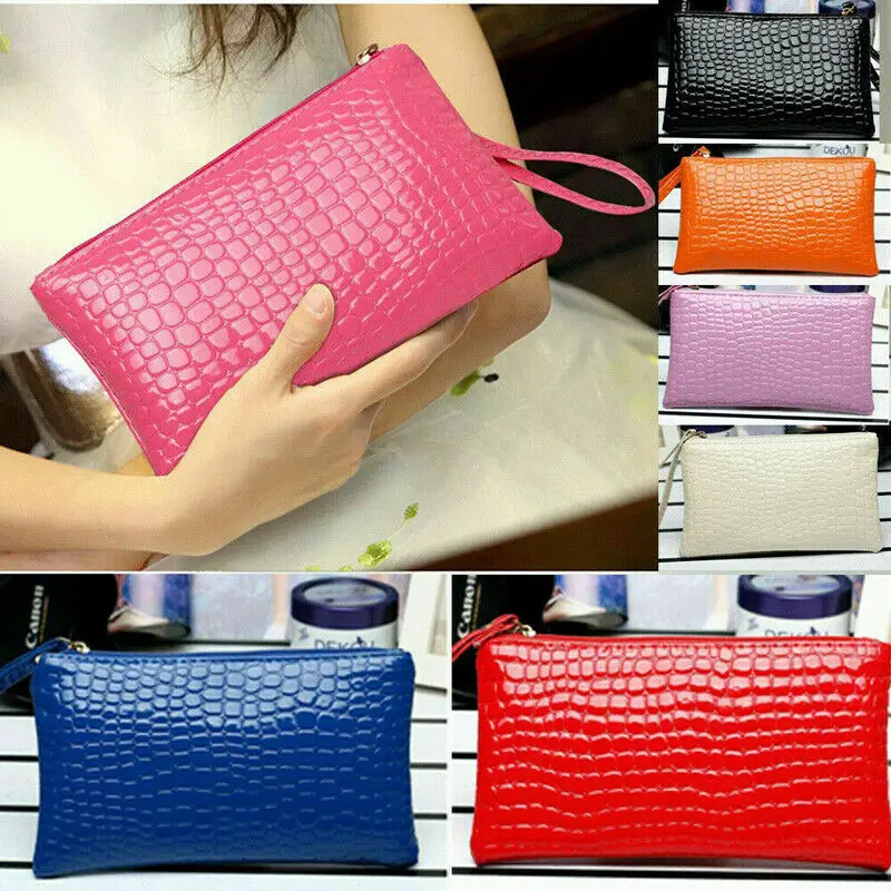 

New Women PU Wallet Lady Card Coin Holder Long Purse Clutch Zipper Solid Bag
