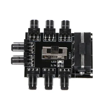 

for Computer PC Water Cooling System IDE Molex 1 To 8 Way Splitter Cooling Fan Hub 3-Pin 12V Power Socket PCB Adapter New C26