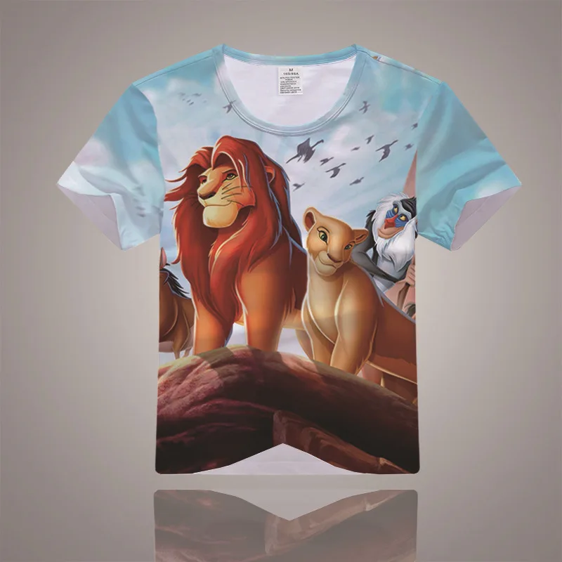 Лев футболка King disney студенческий короткий рукав мультфильм периферийные одежда