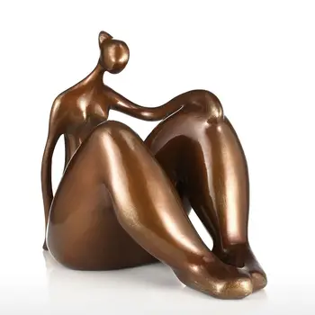 

Tooarts Plump Woman Thinking Fiberglass Sculpture Woman Modern Sculpture Artwork Original Design Fat Woman enfeites para casa