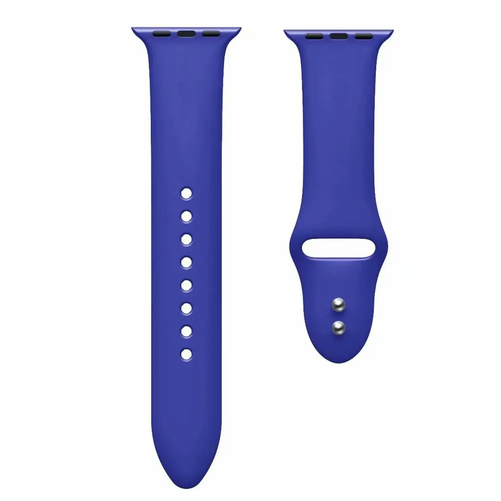 Royal Blue 10 шт./лот 22 2 цвета пряжки твердый силикон ремешок для наручных часов Apple Watch Смарт i-Watch 38/40/42/44 мм браслеты 1/2/3/4G браслет - Цвет: Royal Blue