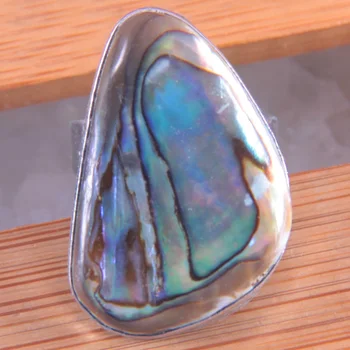 

Free Shipping Blue New Zealand Abalone Shell Finger Ring SZ 8-11 Z101