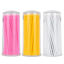 Одноразовые ватные палочки Аппликатор для наращивания ресниц Клей палочка ватные палочки макияж татуировки инструмент 3 цвета