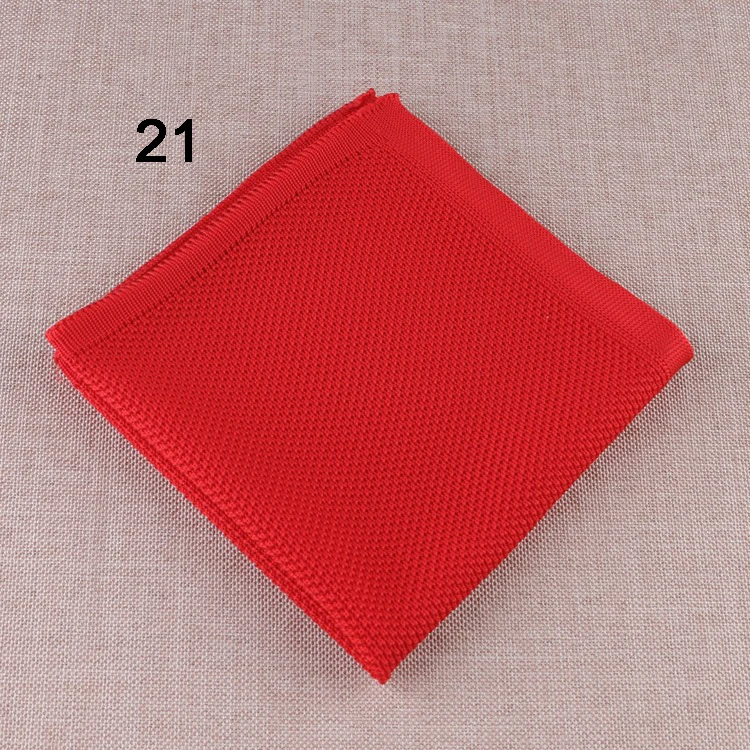  New Arrival 23 Cm High Quality Soft Touch Knitted Pocket Squares Luxury Looking Classical Solid Col