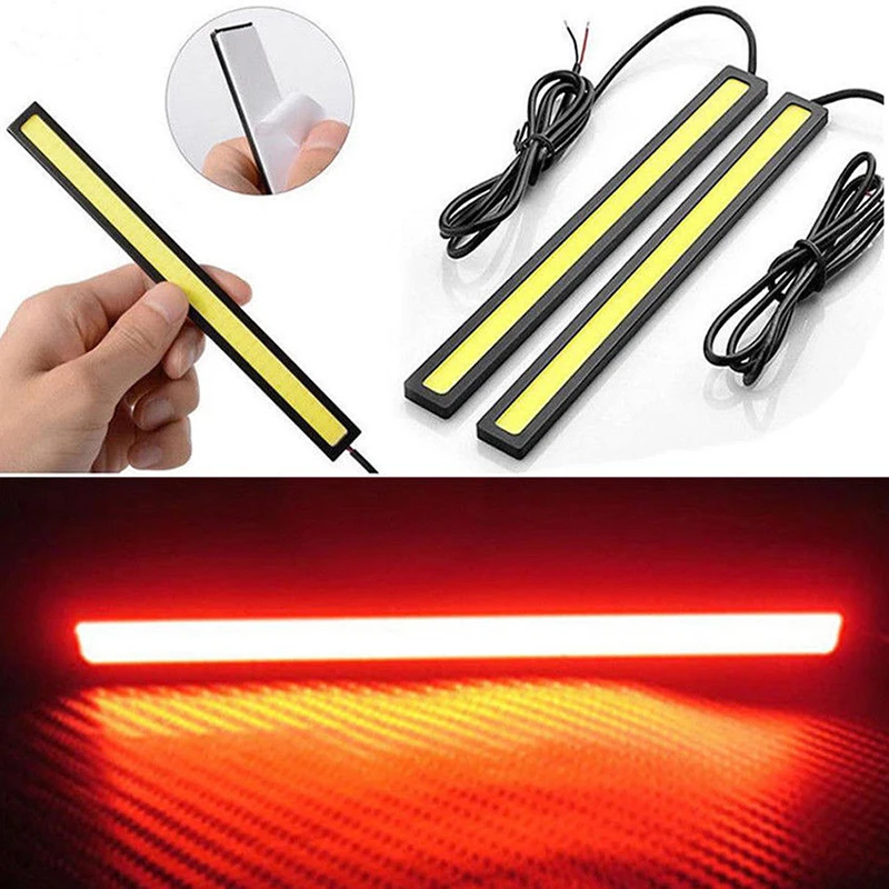 

2x 12v Led Strip Daytime Running Lights Fog Cob Car Lamp White Day Driving Dropshiping