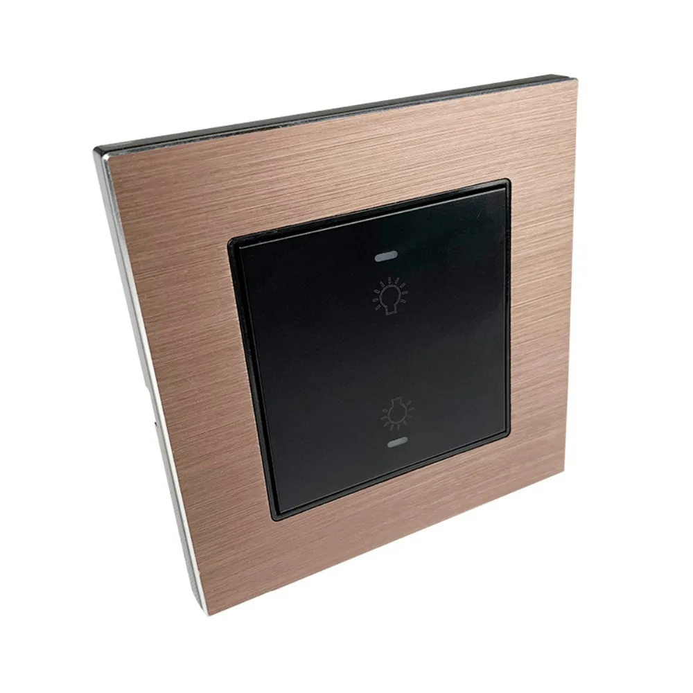 

1 2 gang wall reset switch 86 module with led brushed for kc868 smart home control system