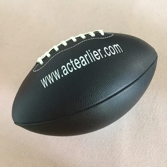 Rugby Sports Official Size 9 Black Color American Football Rugby Ball For Training Match Entertainment Toy