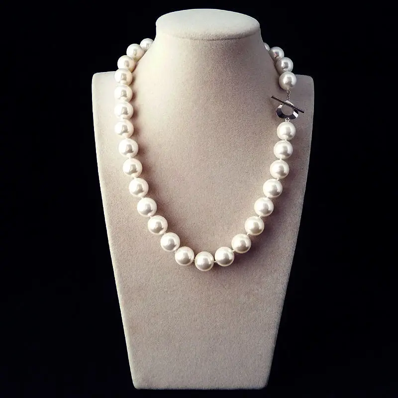 

Free shipping hot sale Women Bridal Wedding Jewelry >>12mm AAA+ 18'' south sea shell pearl fashion necklace