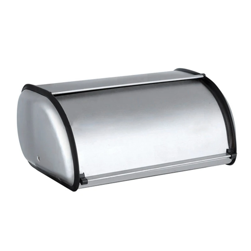 

Stainless Steel Durable Simple Bread Case Breadbox Storage Box For Hotel Store Home Mirror Material Bread Storage Box 1Pcs