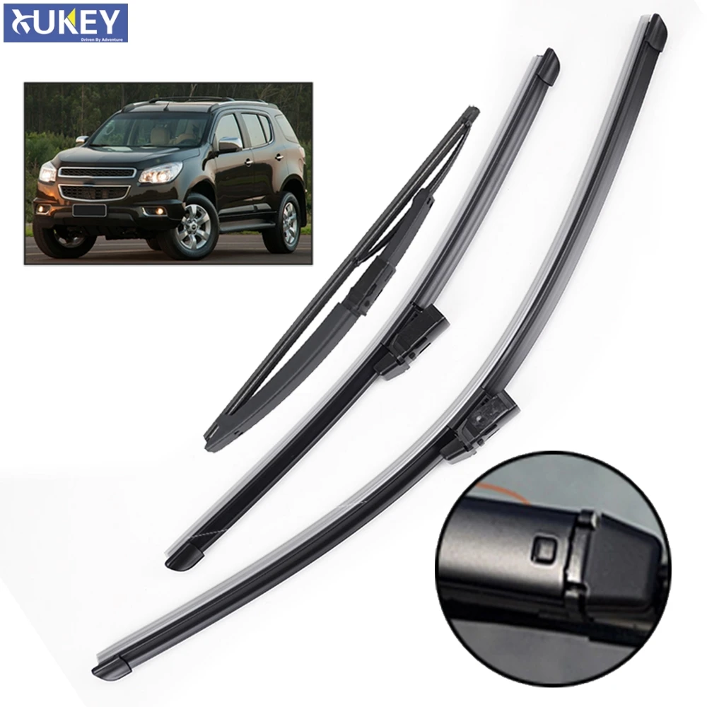 

Xukey 3Pcs/set Front Rear Windscreen Wiper Blades For Chevrolet TrailBlazer RG 2019 2018 2017 2016 2015 2014 2013 2012 22"18"12"