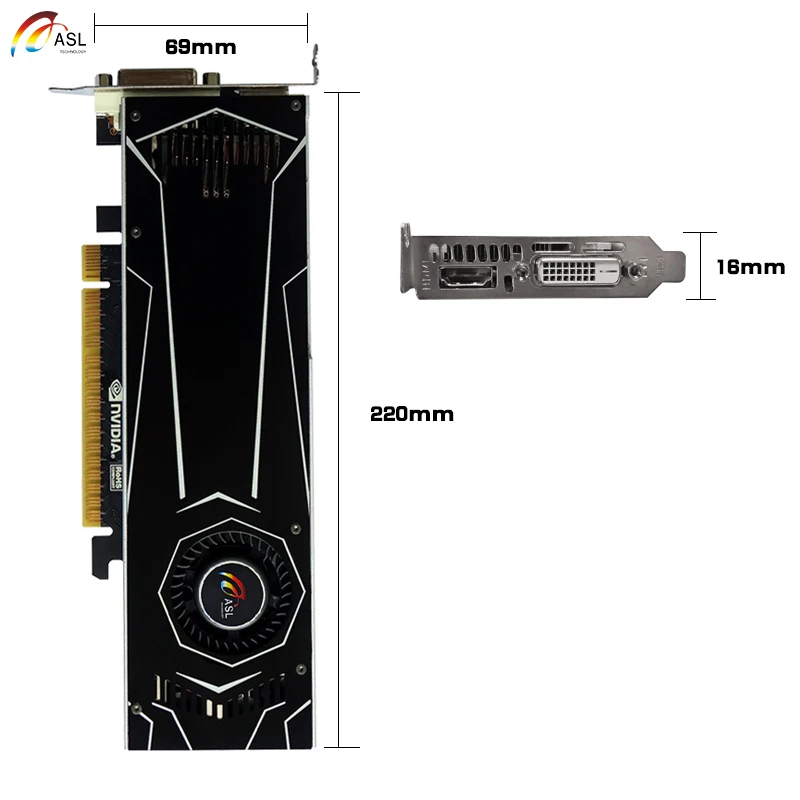 Новая видеокарта ASL GT1050ti 4G GDDR5 128 бит видеокарты для nVIDIA Geforce GT 1050ti Hdmi Dvi игры