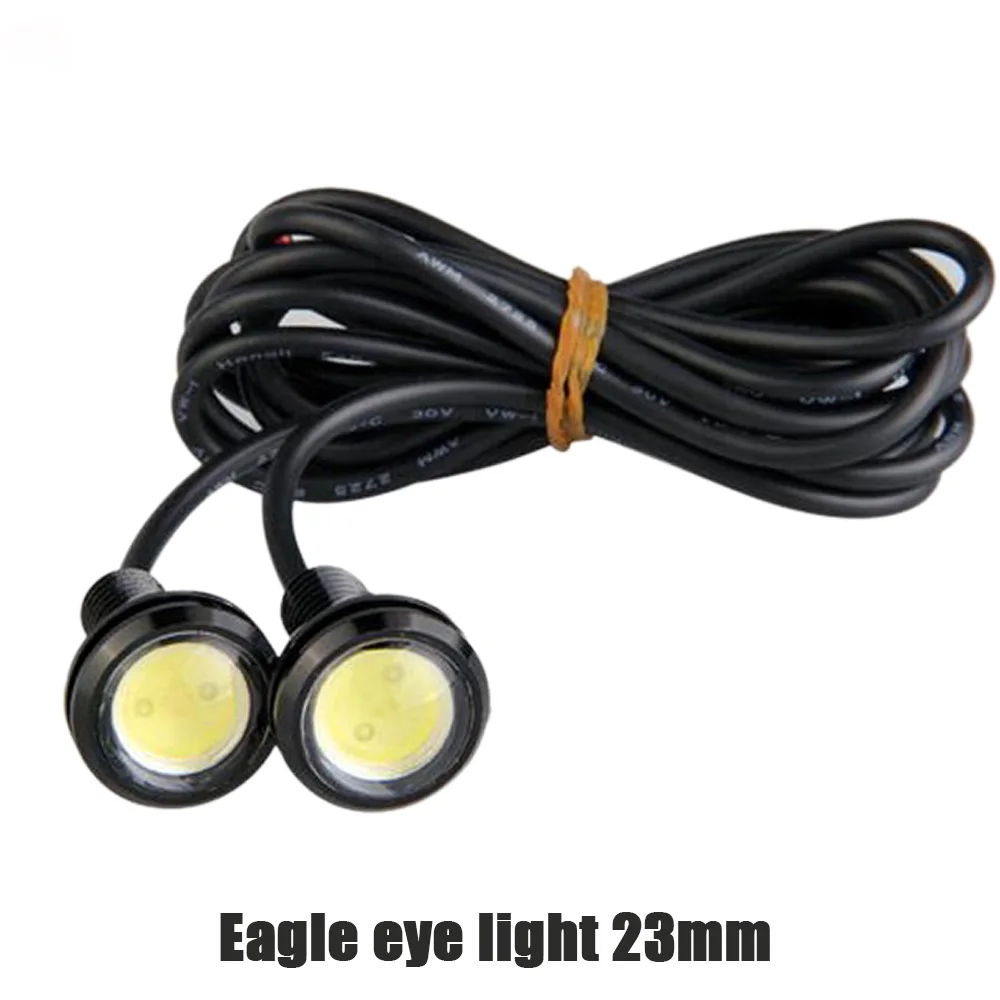 2 шт. дневные ходовые огни Источник заднего хода парковочная сигнальная лампа водонепроницаемый 18-23 мм черный/серебристый Led Eagle Eye DI - Цвет: 23MM