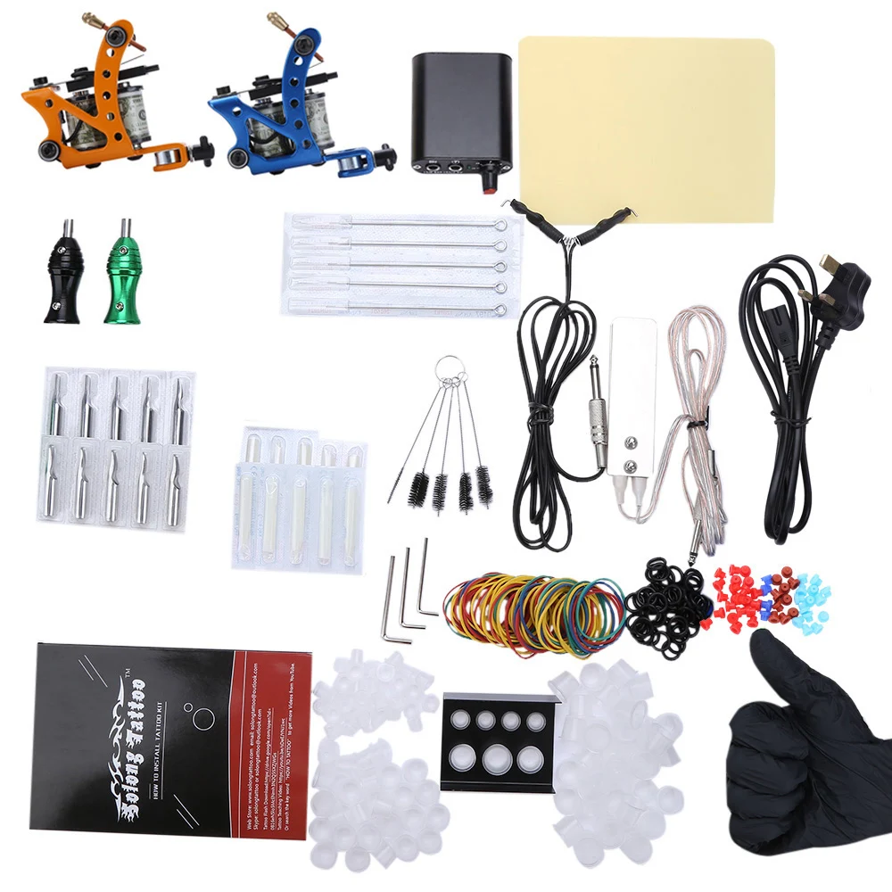 Solong Complete Tattoo Kit 2 Top Machine Guns Power Supply