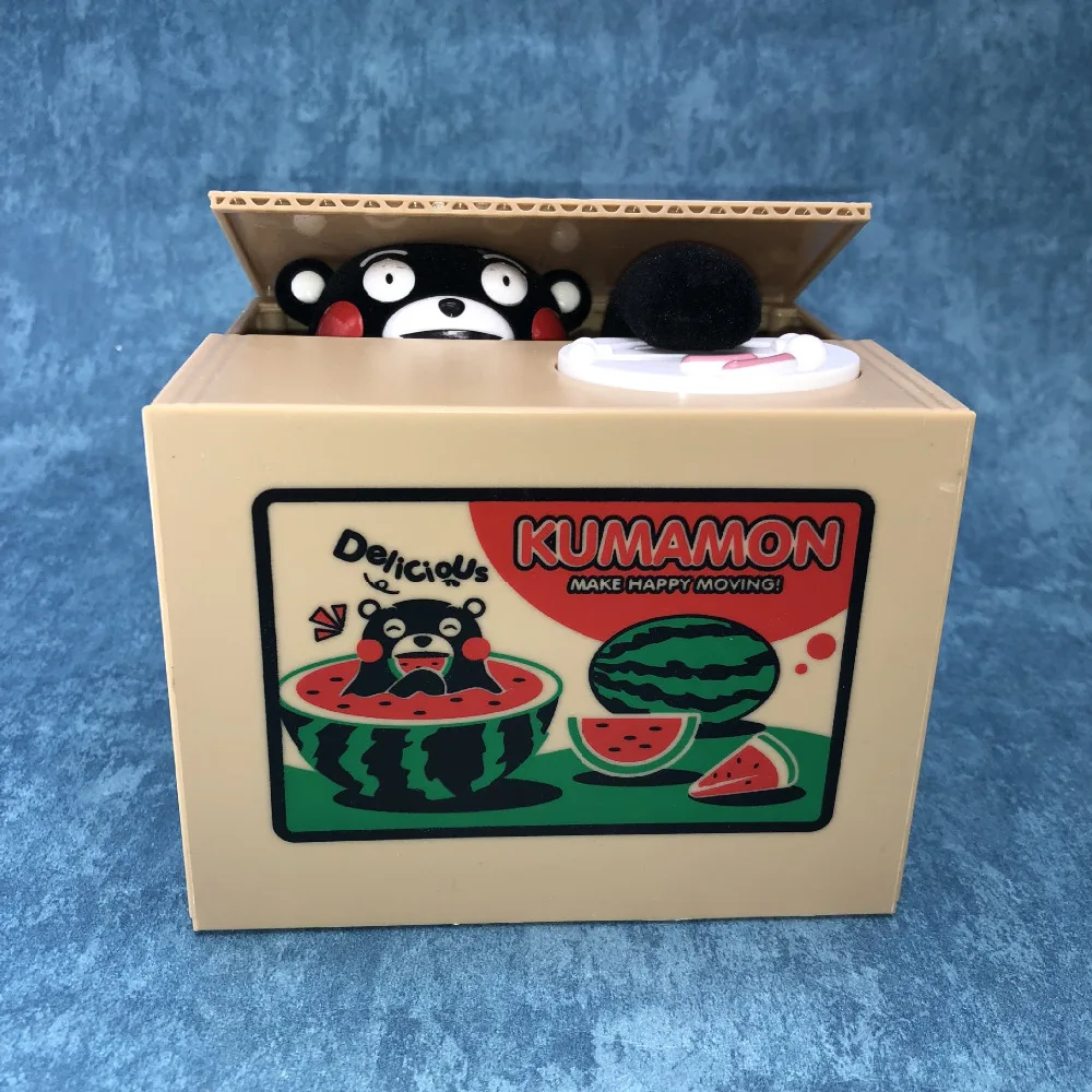 Pokemon KUMAMON toys electronic piggy bank store display money box Steal coin safe for kids gift exotic desk toy Creative case