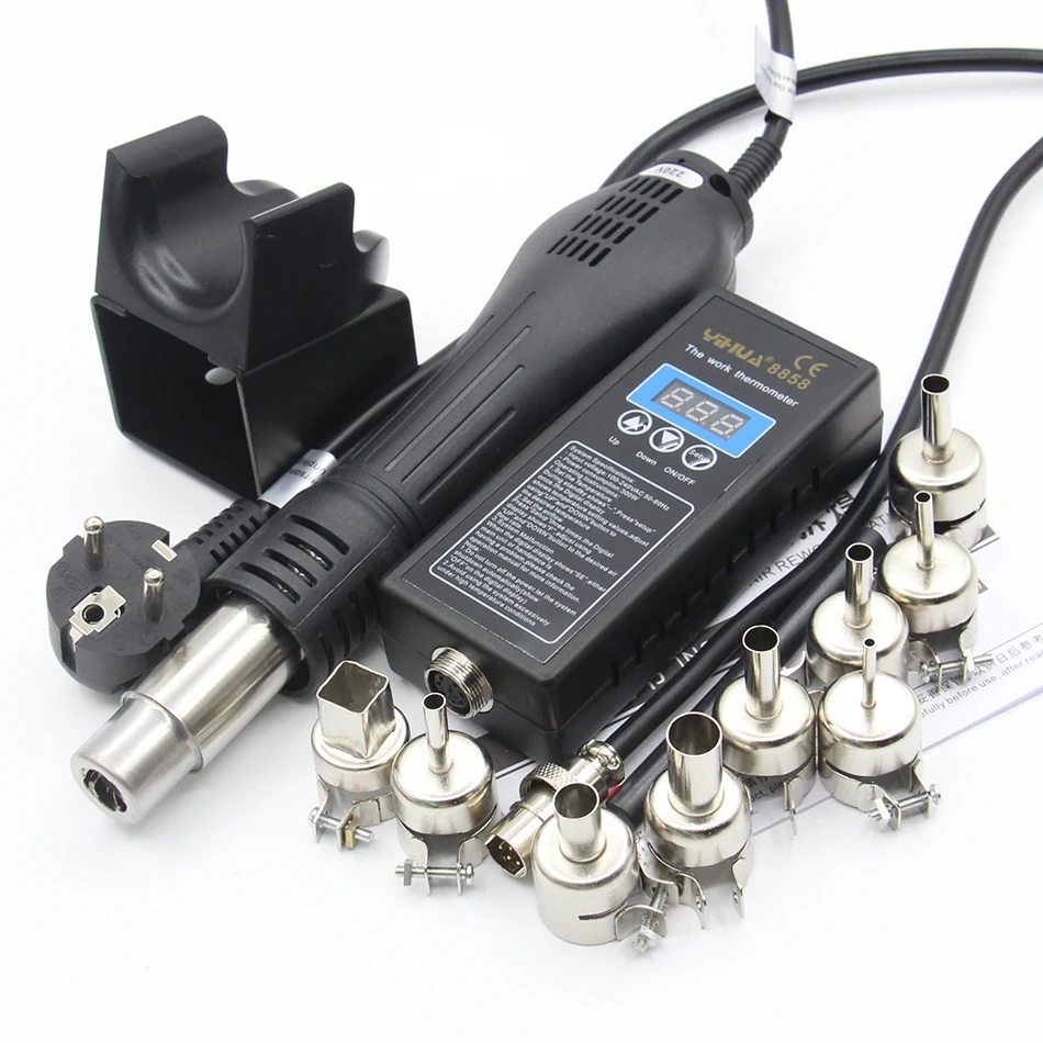 

YI HUA 8858 220V / 110V EU/US PLUG Portable BGA Rework Solder Station Hot Air Blower Heat Gun