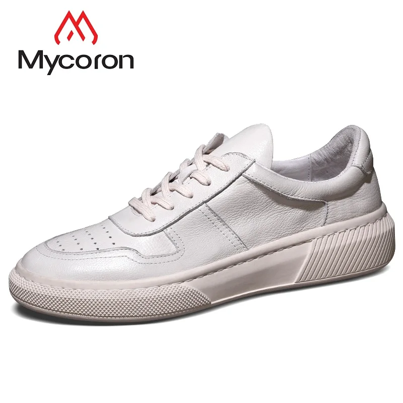 

MYCORON Hot Sale Autumn And Winter New High-Top Shoes White Sneakers Shoes Leather Thick-Soled Boots Men Zapatos Deportivos