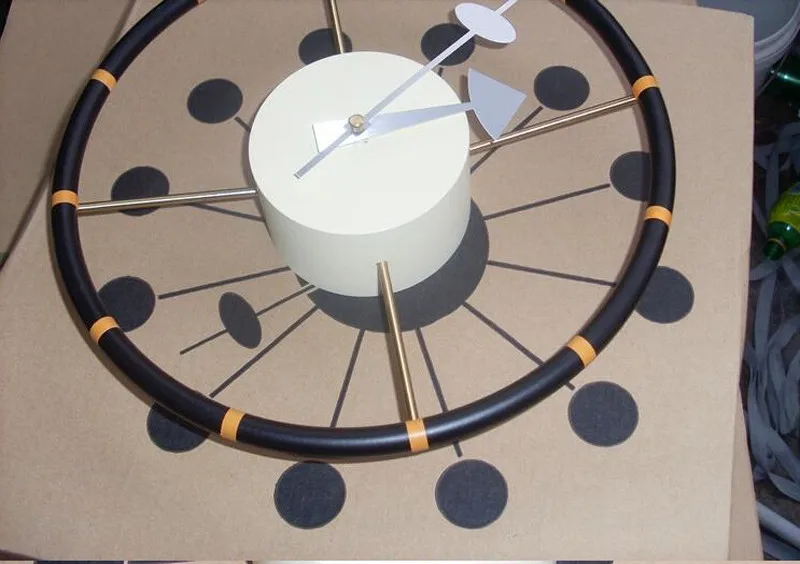 12 дюймов руль настенные часы с лакированной металлической отделкой алюминий кварцевый держатель