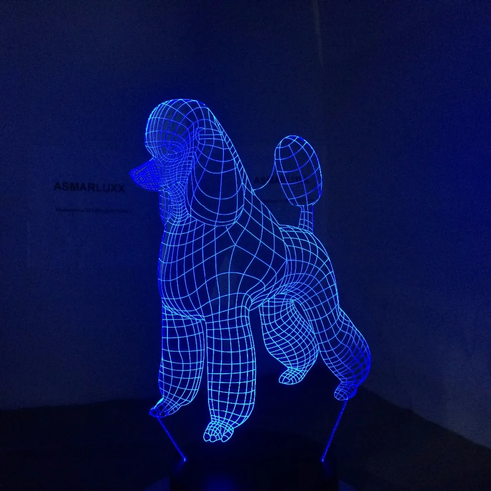  New Cute Poodle Dog 3d Lamp 7 Colors Led Night Lamp For Kids Touch Led Usb Table Lampara Lampe Baby - 32892323579