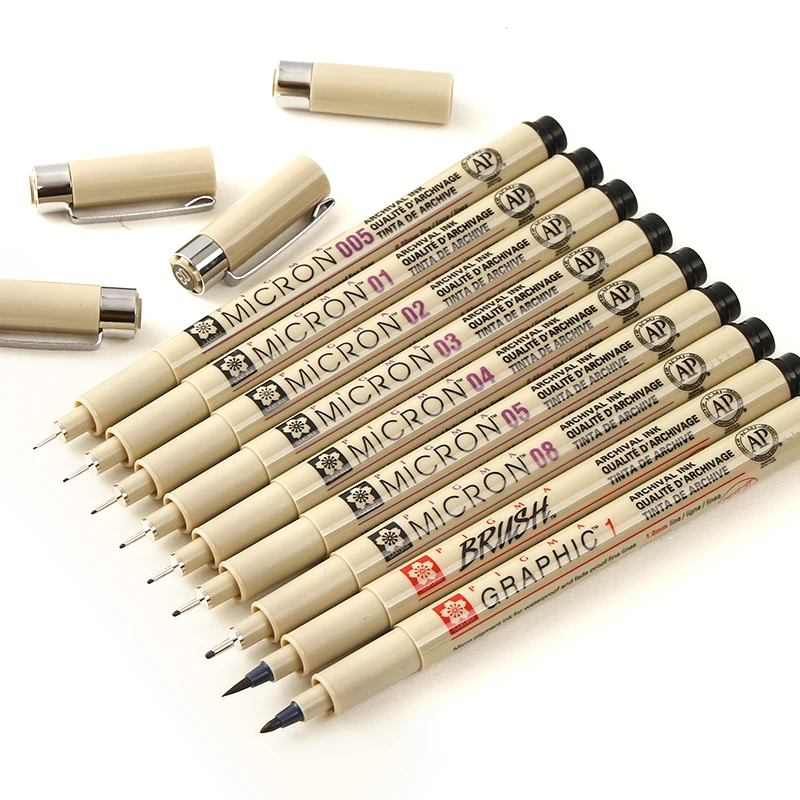 

SAKURA Multi-Color Needle Pen Drawing Brush Pen Artist Soluble Colors Drawing Design Paint Sketch Marker For School Art Supplies