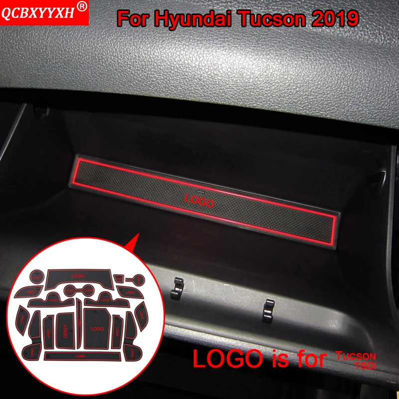 

Car-styling 19pcs/set Car Slot Pad Interior Door Groove Mats Latex Anti-Slip Cushion Auto Accessories For Hyundai Tucson 2019