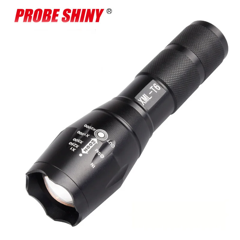 Beste LED opladen zaklamp mini super heldere T6 telescopische gericht L2 aluminiumlegering verblinding zaklamp