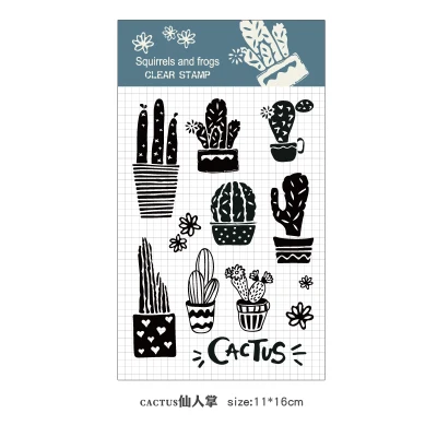 07 cactus Северная Европа кактус прозрачный силиконовый прозрачный штамп для скрапбукинга Альбом DIY ремесло украшения резиновая печать канцелярские товары - Цвет: 07 cactus