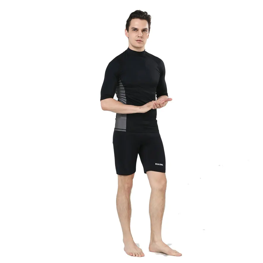 

Realon Rash guard Sun Protection Diving Long Sleeves Swimsuit Premium Lycra Rashguard for Men Wetsuit Surfing Shirts