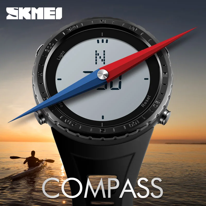 Skmei الرجال الساعات الرياضية ساعة رقمية الرجال التنازلي بوصلة للماء كرونوغراف outdoor الرياضة ووتش رجل relogio masculino