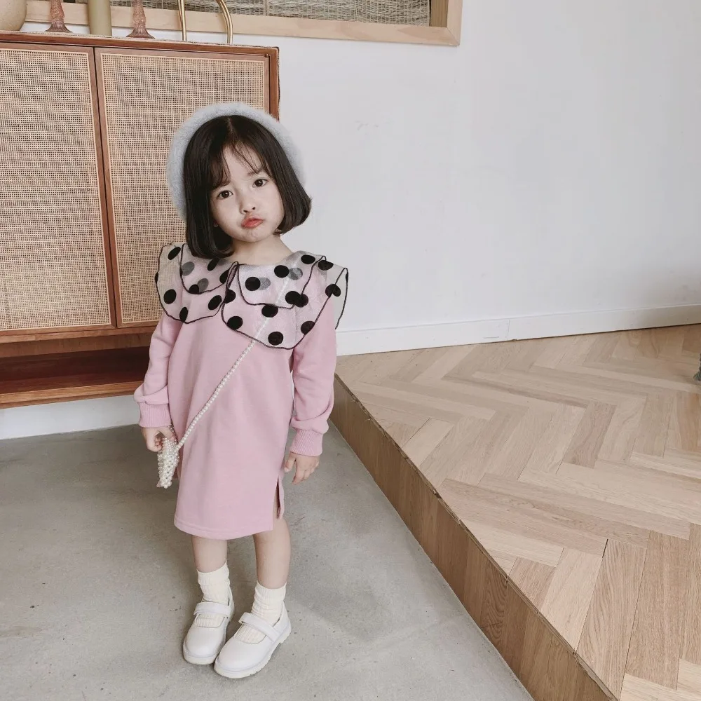 Korean Style Girls Dress Autumn Fashion Kids Dresses 1-6 Years