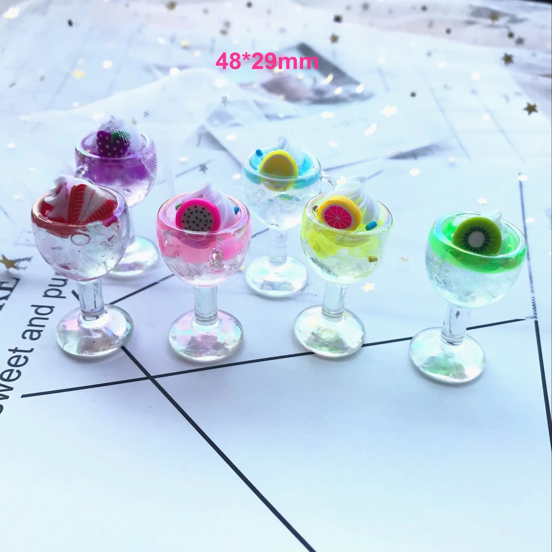 4 шт модное покрытие цвет пластиковая посуда для коктейля стеклянные подвески для DIY украшения серьги брелок ювелирные изделия прекрасный подарок